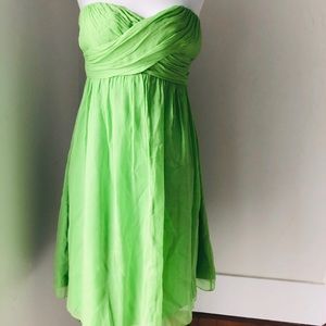 J Crew Green Silk Chiffon Arabelle Dress Size 4